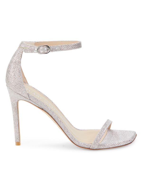 Stuart Weitzman Nudistcurve Textured Ankle Strap Sandals